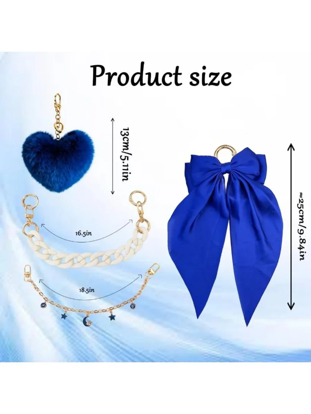 Satin Bow & Fluffy Ball Bag Charms for Tote & Handbags - Keychain Accessories